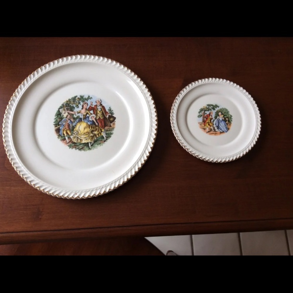 Harker Pottery 22kt Gold Trimmed Plates